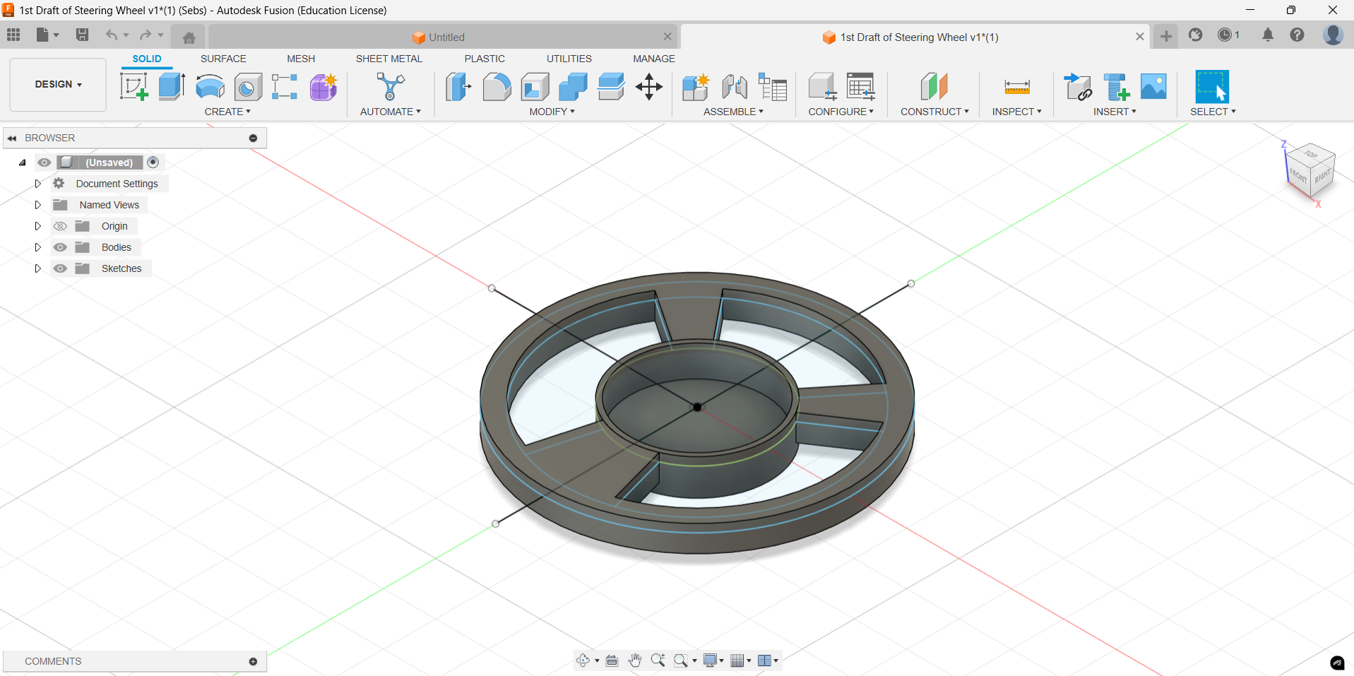 CAD of Steering Wheel